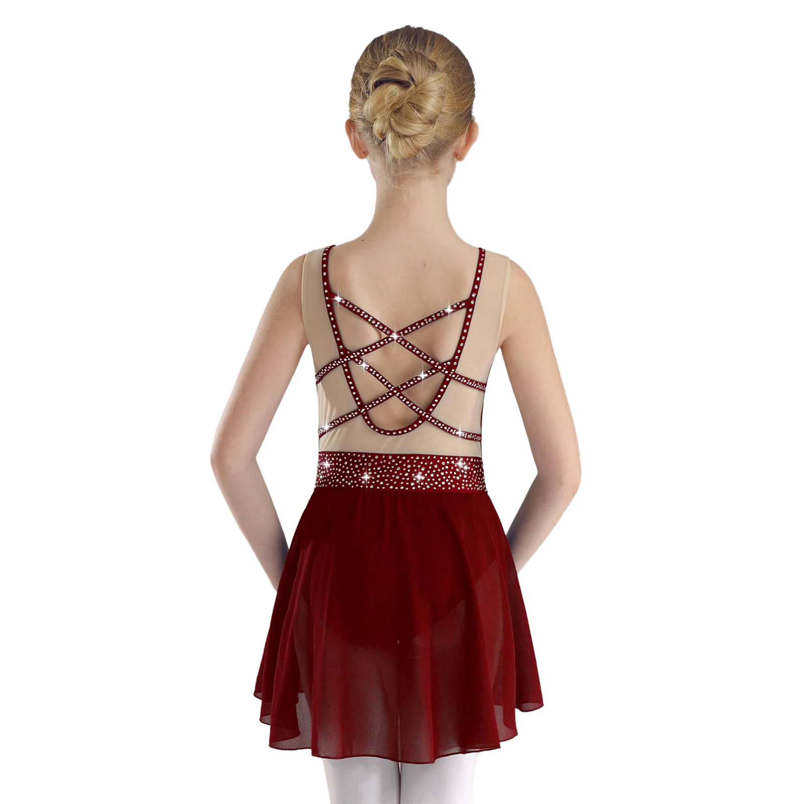 AqPerformance Competition Costume pour enfants, robe de danse lyrique, justaucorps de ballet en biscuits, patinage artistique, filles