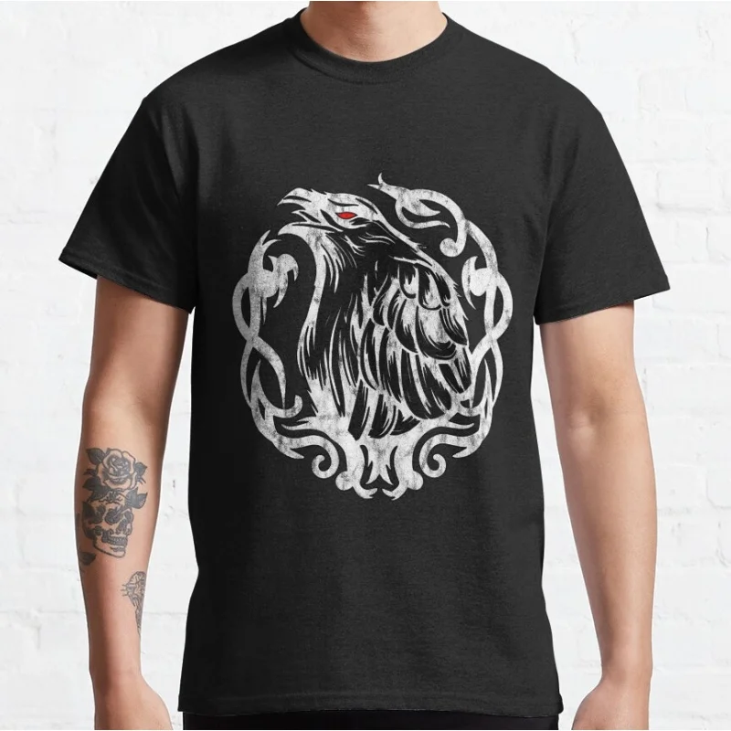 

Odin Ravens Nordic Mythology Gift t shirt for men Vikings Myth Valhalla Graphic clothes 100% cotton print tee 0514 All size tops