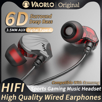 Wired Earphone 3.5mm AUX/Type C In-Ear HIFI 6D Surround Bass In-Ear Game Music Headsets With MIC For Samsung Huawei Xiaomi PC