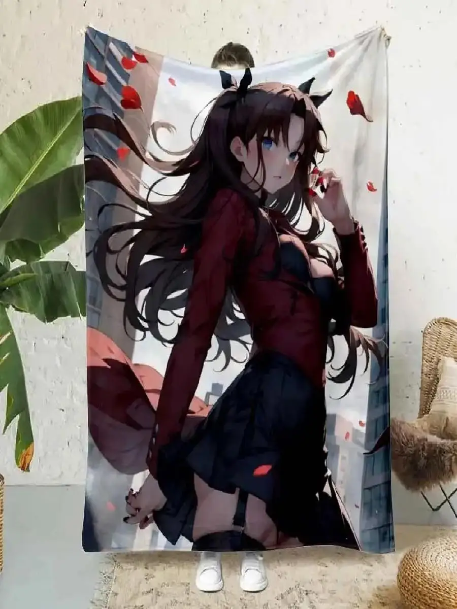 Fate Stay Night Anime Printed Throw Blanket Soft Cozy Warm Perfect for Home Travel Birthday Gift