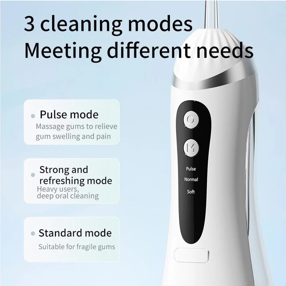 Oral Irrigator 3 Cleaning Modes Portable Rechargeable Waterproof  IP65 Dental Water FlosserTeeth Whitening Jet Floss 200ML