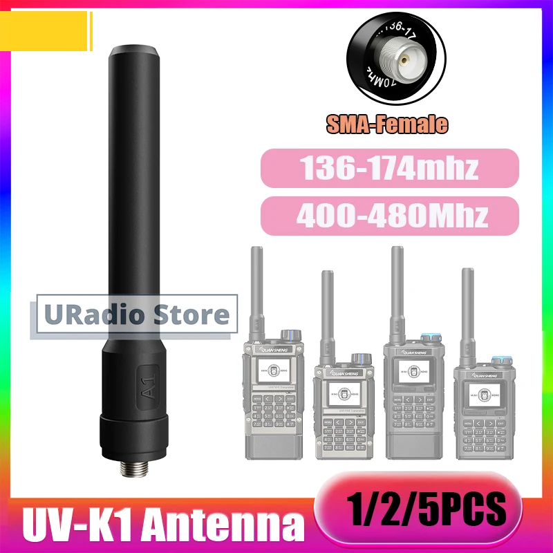 

1/2/5 шт. Антенна для рации Quansheng UV-K1, оригинальная антенна UV-K1(8) SMA-Female UHF VHF для BF-UV-5R, мини-аксессуары