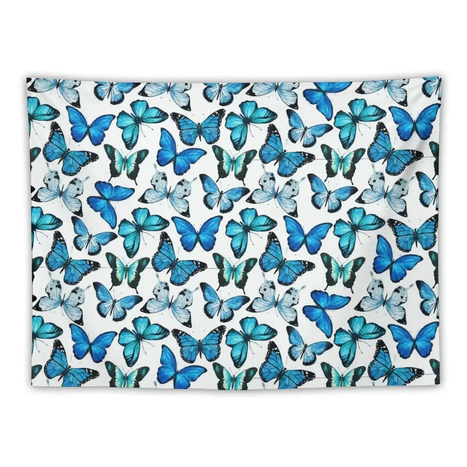 

Blue butterfly print Tapestry Decor For Room Room Decorations Aesthetic Decoration For Rooms Tapestry