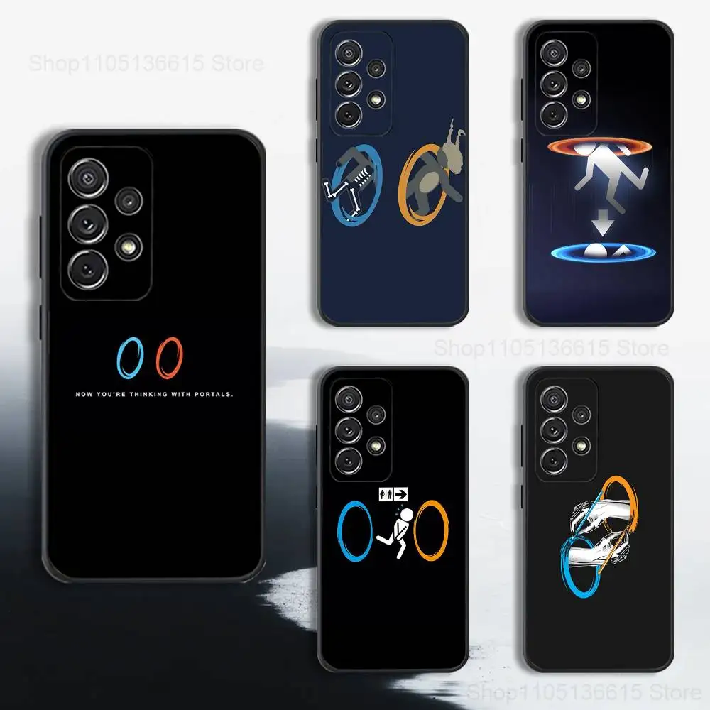 

P-Portal 2 Game Icon Phone Case For Samsung S25,S24,S23,S22,S21,S20,S10,S9,Ultra,Plus,Lite,FE,Soft Silicone Black Cover