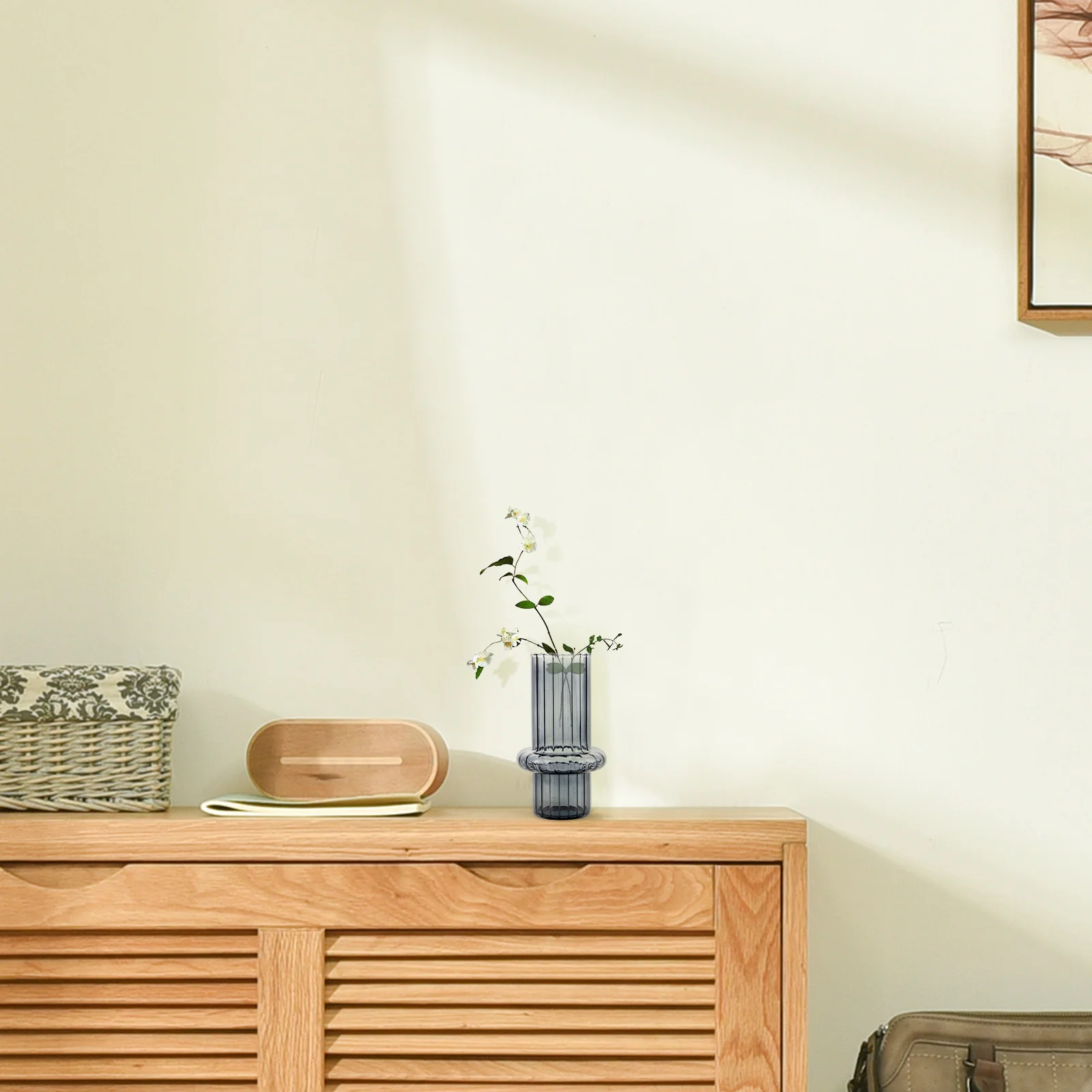 

Glass Hydroponic Vase Bamboo Joint Design Transparent Flower Arrangement Holder for Home Office Wedding Centerpiece Decorative