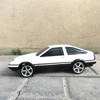 B78B-4pcs Wheels with Rubber Tires Spare Parts for LDRC AE86 RC Car Upgrade Parts Accessories Black+Silver