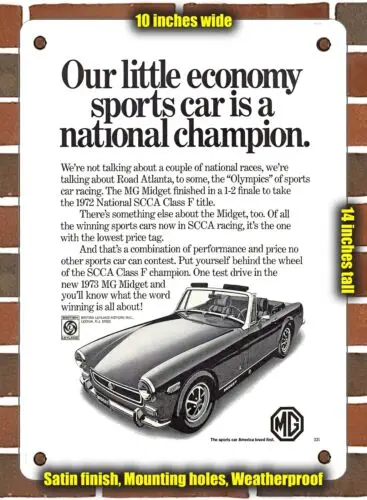 1e, SIGNMETAL - 1973 MG Midget Our Little Economy Sports Car est un National