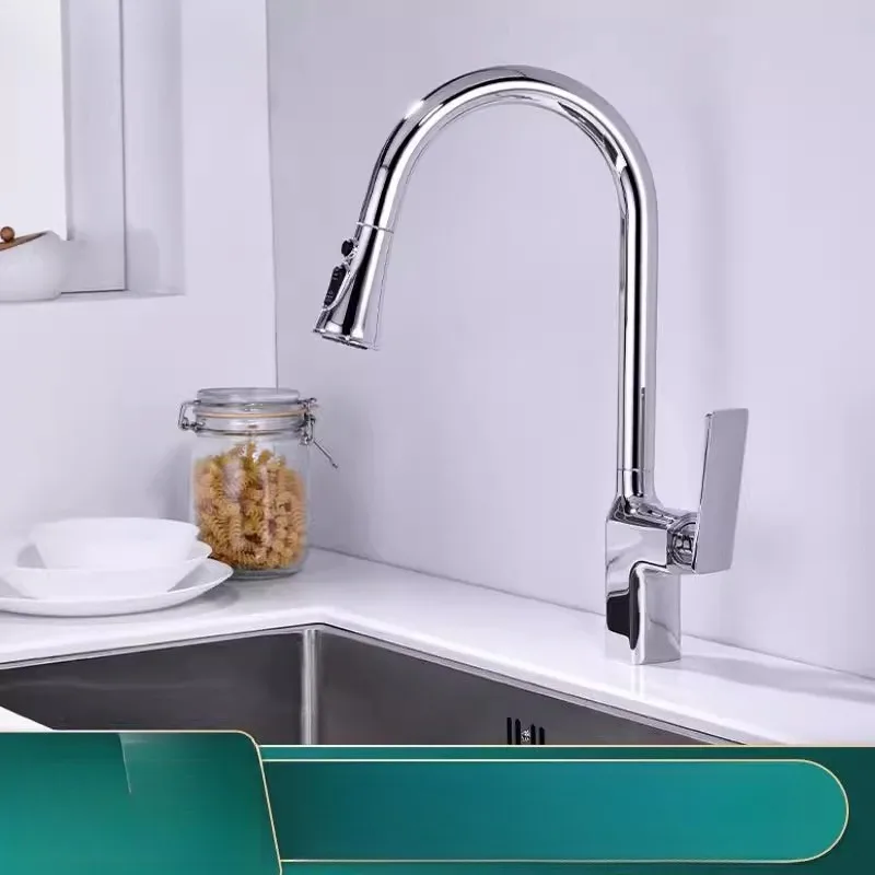 

Выдвижной смеситель для мытья овощей с двойным управлением для горячей и холодной воды, вращающийся смеситель для мытья воды с защитой от брызг