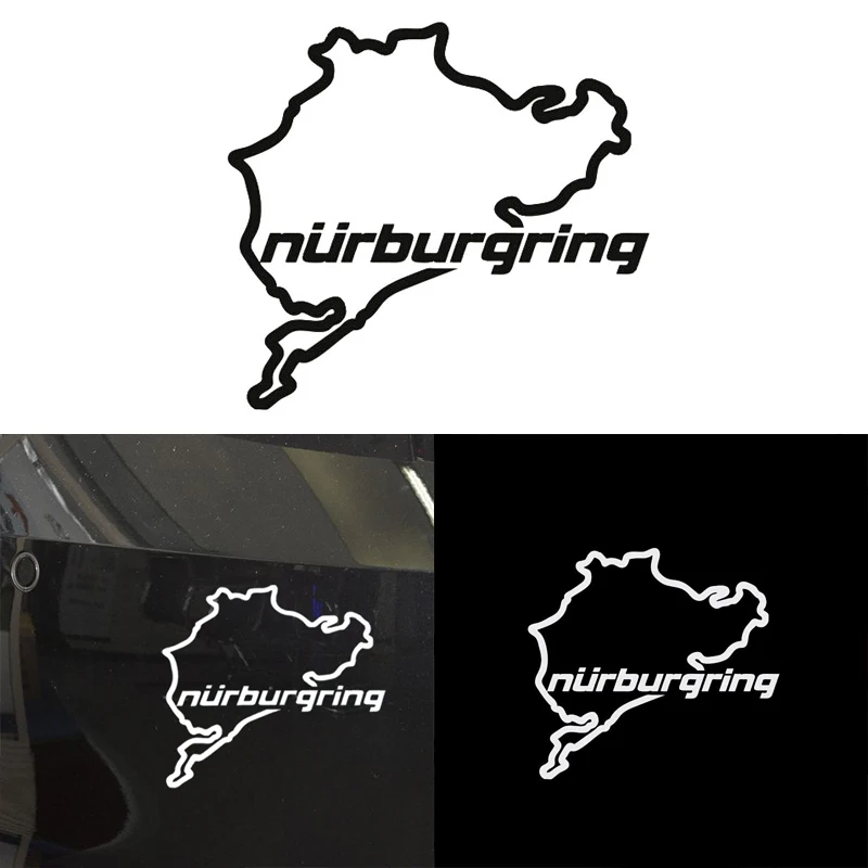 PVC Car Styling Racing Stickers Nurburgring Creative Window Decals for Vehicles 4
