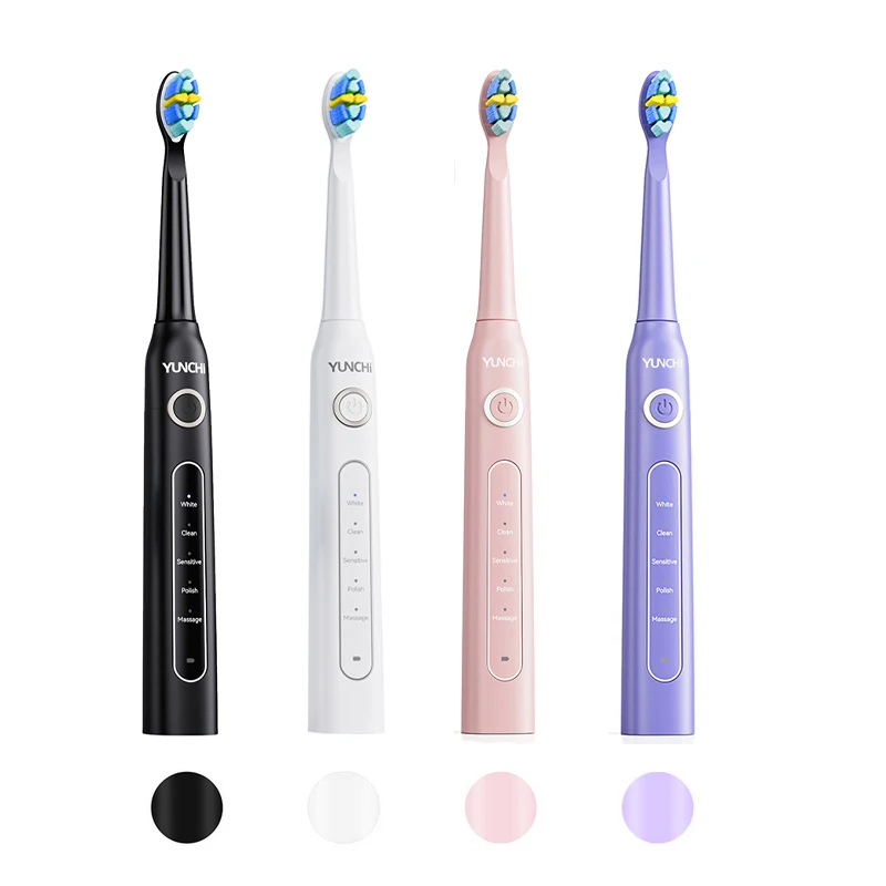 

YUNCHi перезаряжаемая звуковая зубная щетка Y5 Sonic для взрослых электрическая зубная щетка 2-минутный таймер 5 режимов чистки отбеливание зубов чистка
