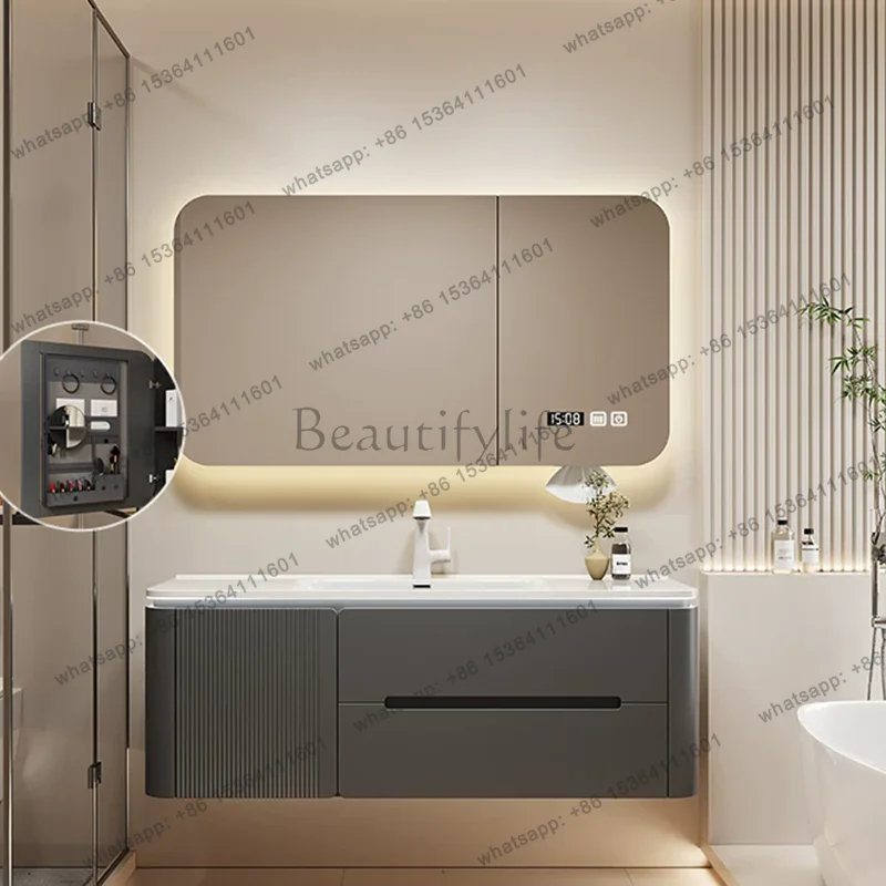 YJ Perfume Toilet Bathroom Cabinet Storage Organizer Mirror Partitions Space Saver Luxury Cupboard Modern Gabinete Home Furnitur