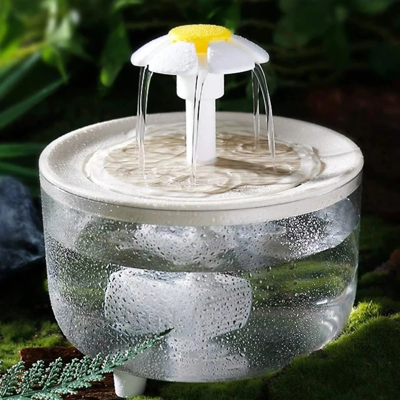 New 1L mini constant temperature heating USB wooden texture automatic cat water dispenser pet water dispenser