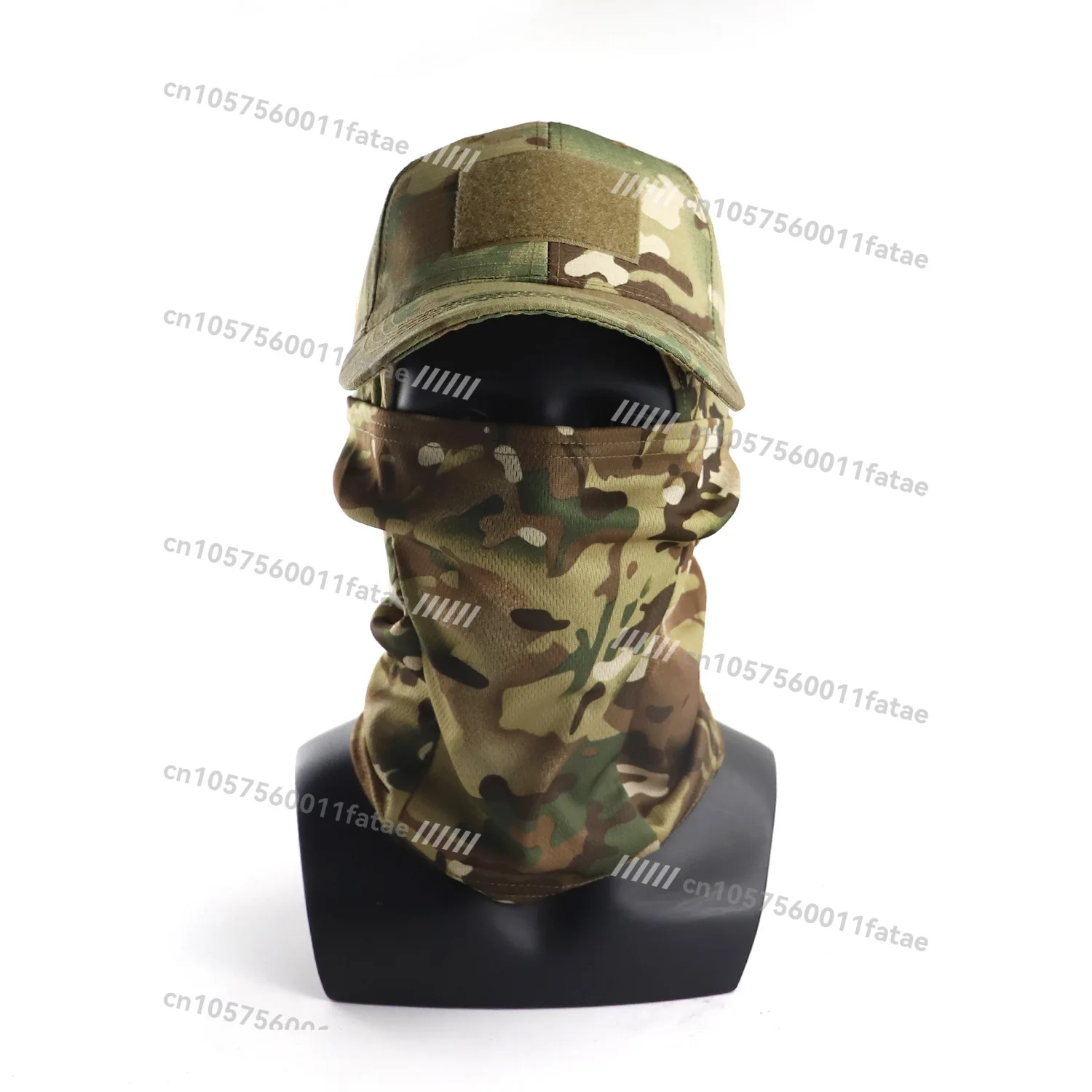 Outdoor Camouflage Baseball Cap, Military Fan Tactical Sunscreen Mask Set, Fishing Cap