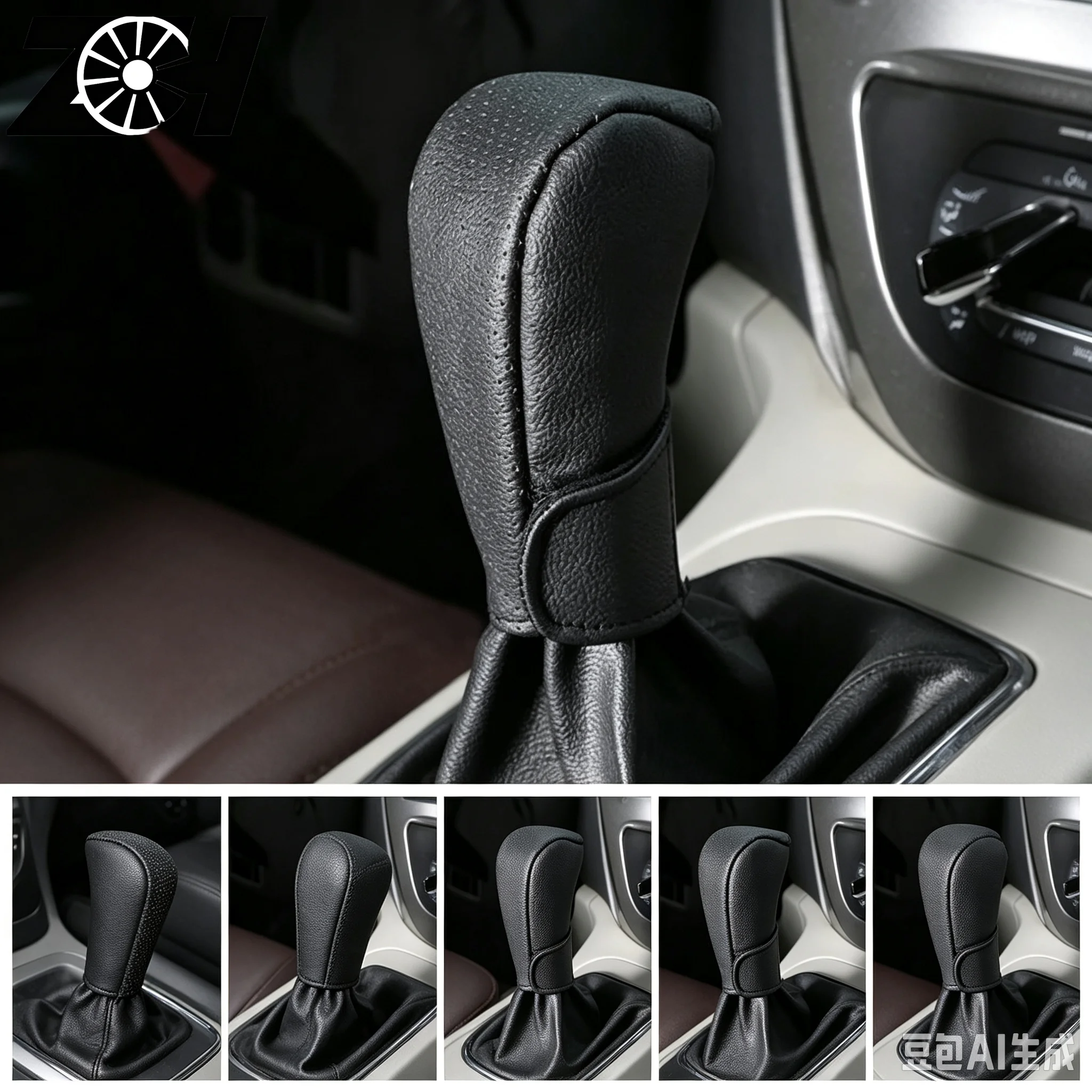 Universal Car Genuine Leather Hand-stitched Gear Shift Knob Cover Fit For Honda Toyota Nissan Mitsubishi Ford Chevrolet Subaru