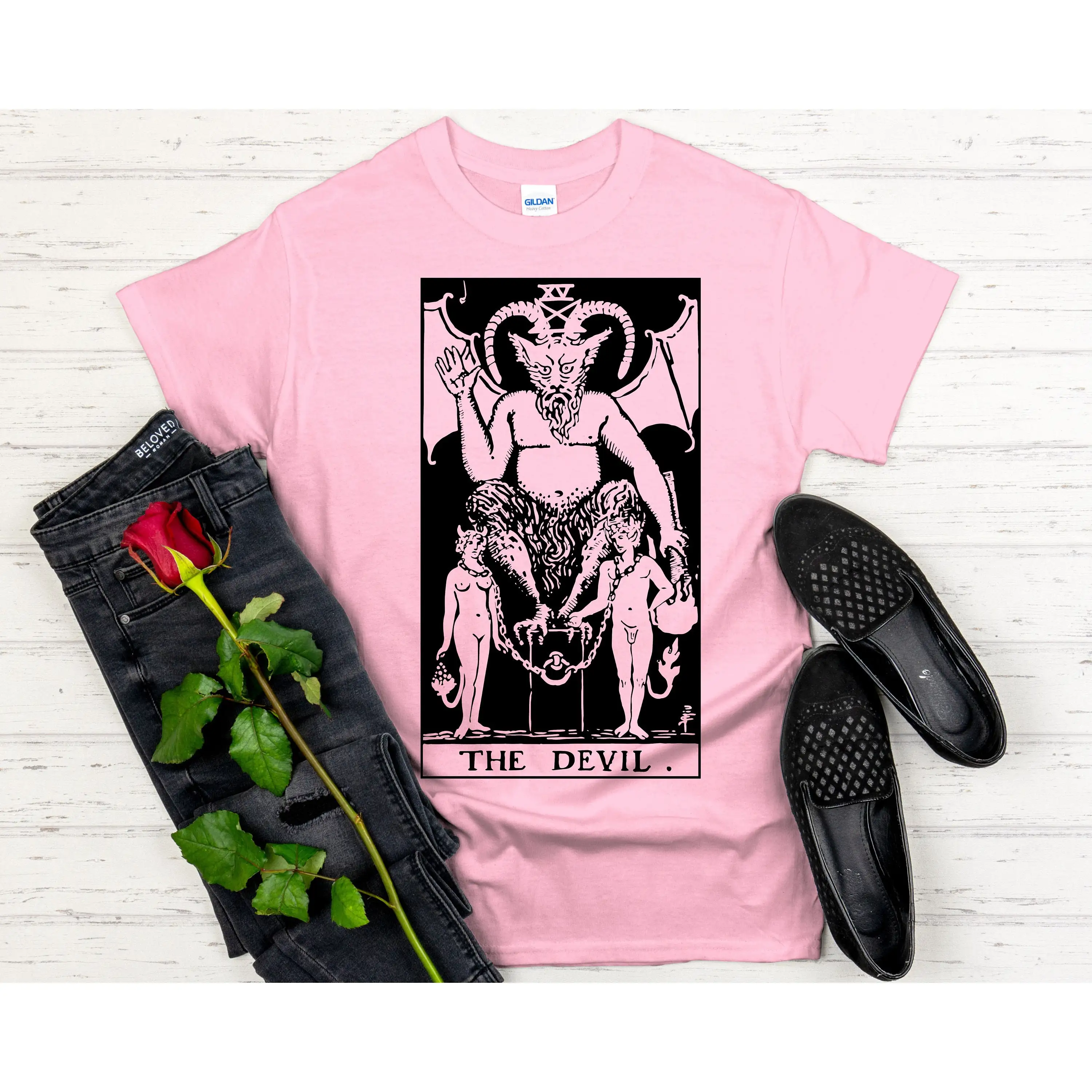 Tarot Card Shirt the Devil Original Rider Waite Tarot Card