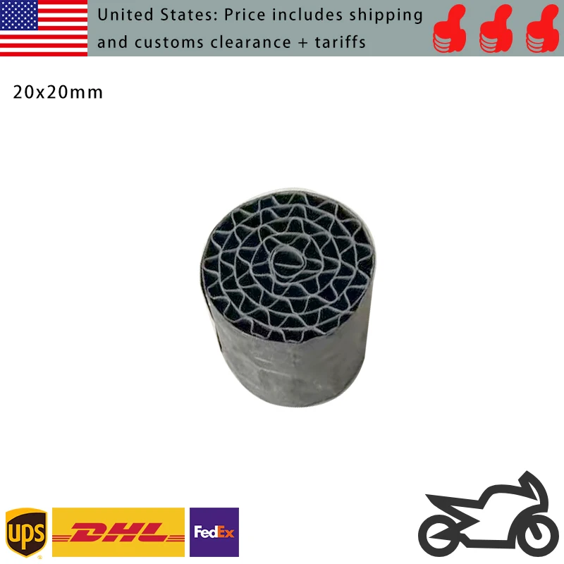 20x20 مللي متر الفولاذ المقاوم للصدأ محفز معدني إدراج ل دراجة نارية العادم الأنابيب العسل الأساسية 100CPSI محفز محول #3