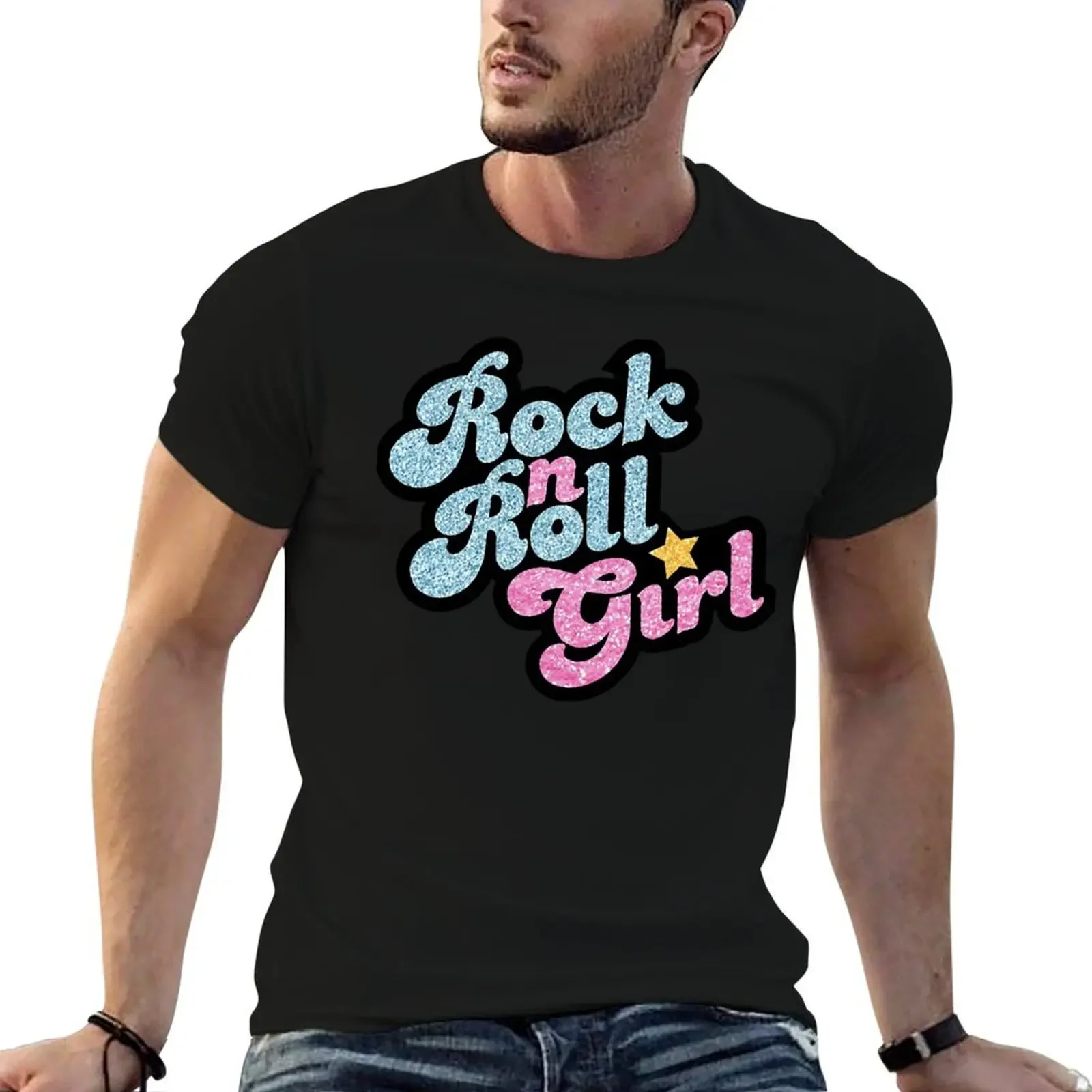 Rock n' Roll Girl T-Shirt anime figures vintage graphic tee plain fruit of the loom mens t shirts