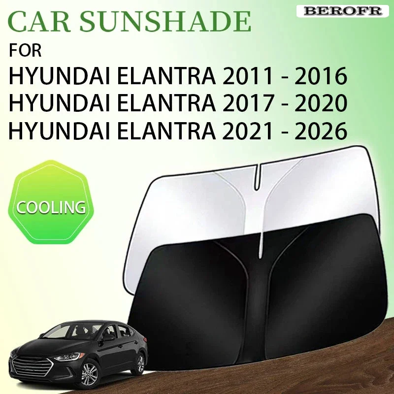 For Hyundai Elantra 2011 - 2026 CN7 MD AD Avante i30 Sedan Accessories Front Window Sunshade Sun Visor Water Proof UV Protector