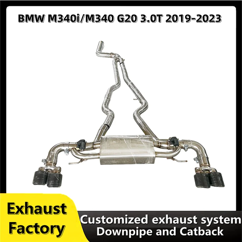 For BMW M340i/M340 G20 3.0T 2019-2023 customized stainless steel racing performance intelligent valve exhaust system catback