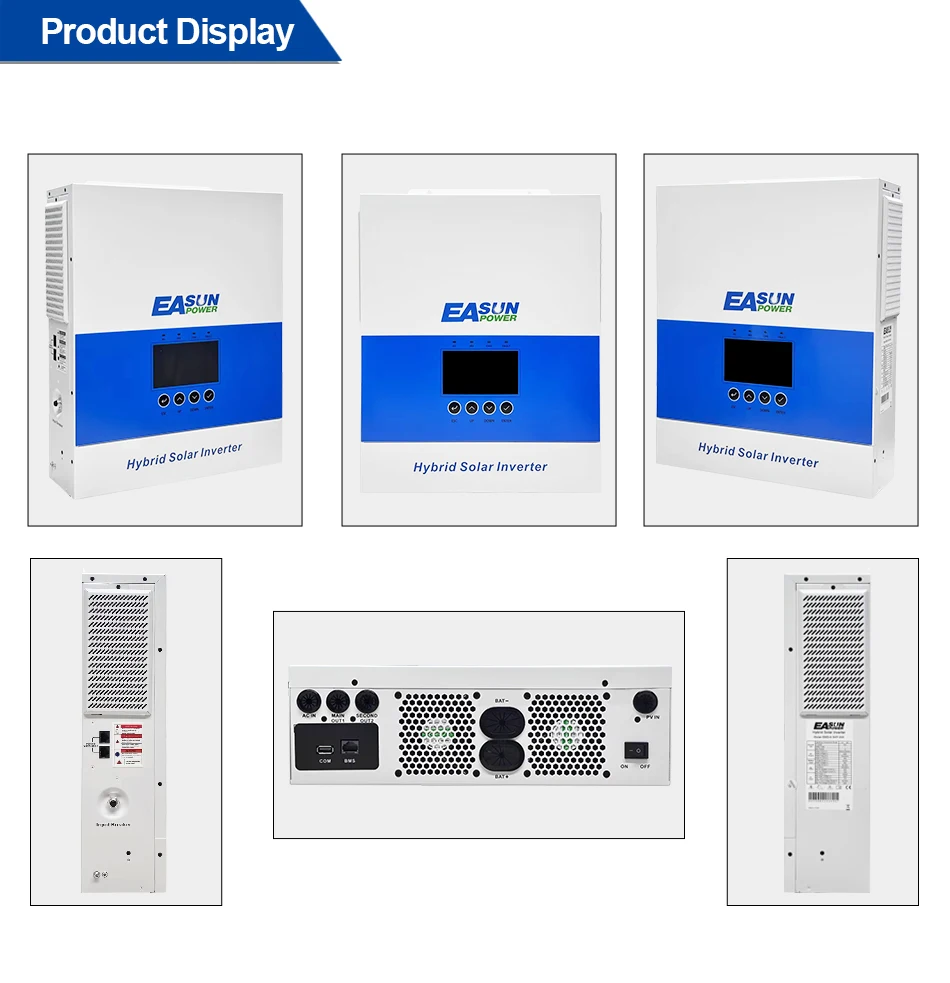 EASUN 6,5KW Hybrid-Solarwechselrichter 48V 230V 120A MPPT-Solarladegerät PV-Eingang 500V Reiner Sinus-Wechselrichter mit WLAN-Unterstützung Parallelbetrieb – Detail 10
