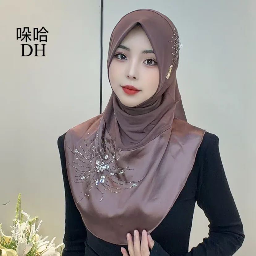 

Бутиковый мусульманский роскошный хиджаб для женщин, турецкий Дубайский хиджаб с пряжкой