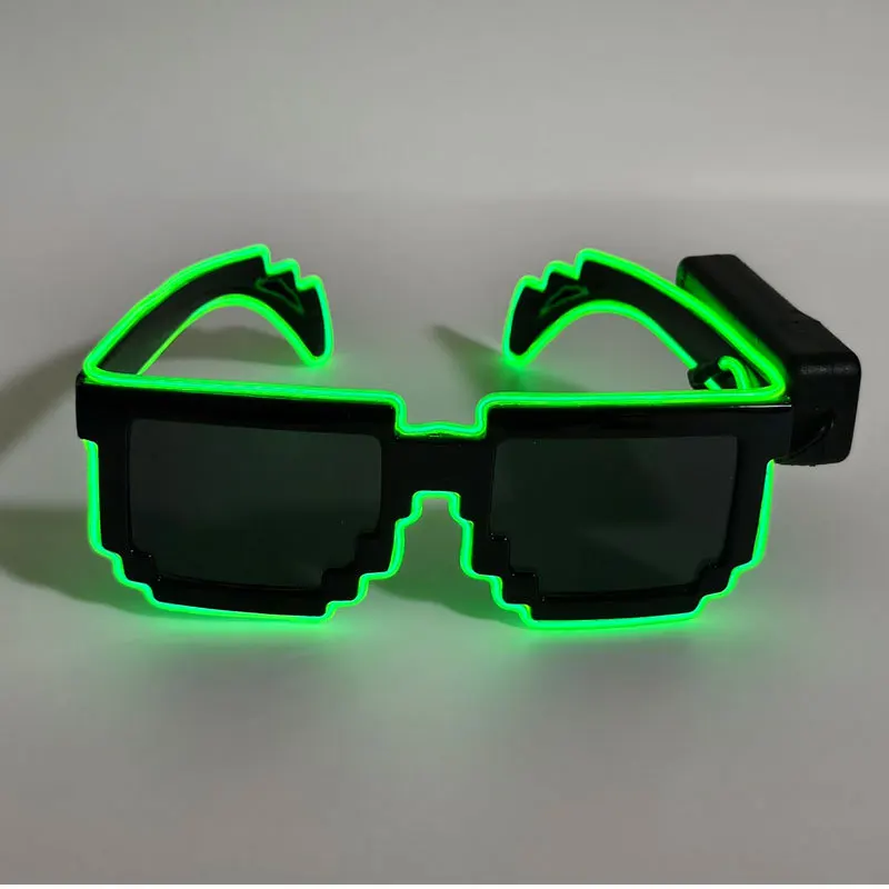 Mosaic LED Glasses Wireless LED Glasses Glow in the Dark for Halloween Party Funny Neon Disco Rave Shades Flashing Sunglasses