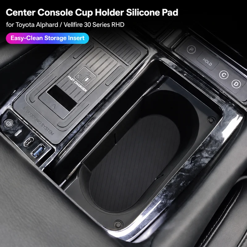 Car Center Console Cup Holder Silicone Pad for Toyota Alphard Vellfire 30 Series RHD Storage Mat Insert Accessories Interior