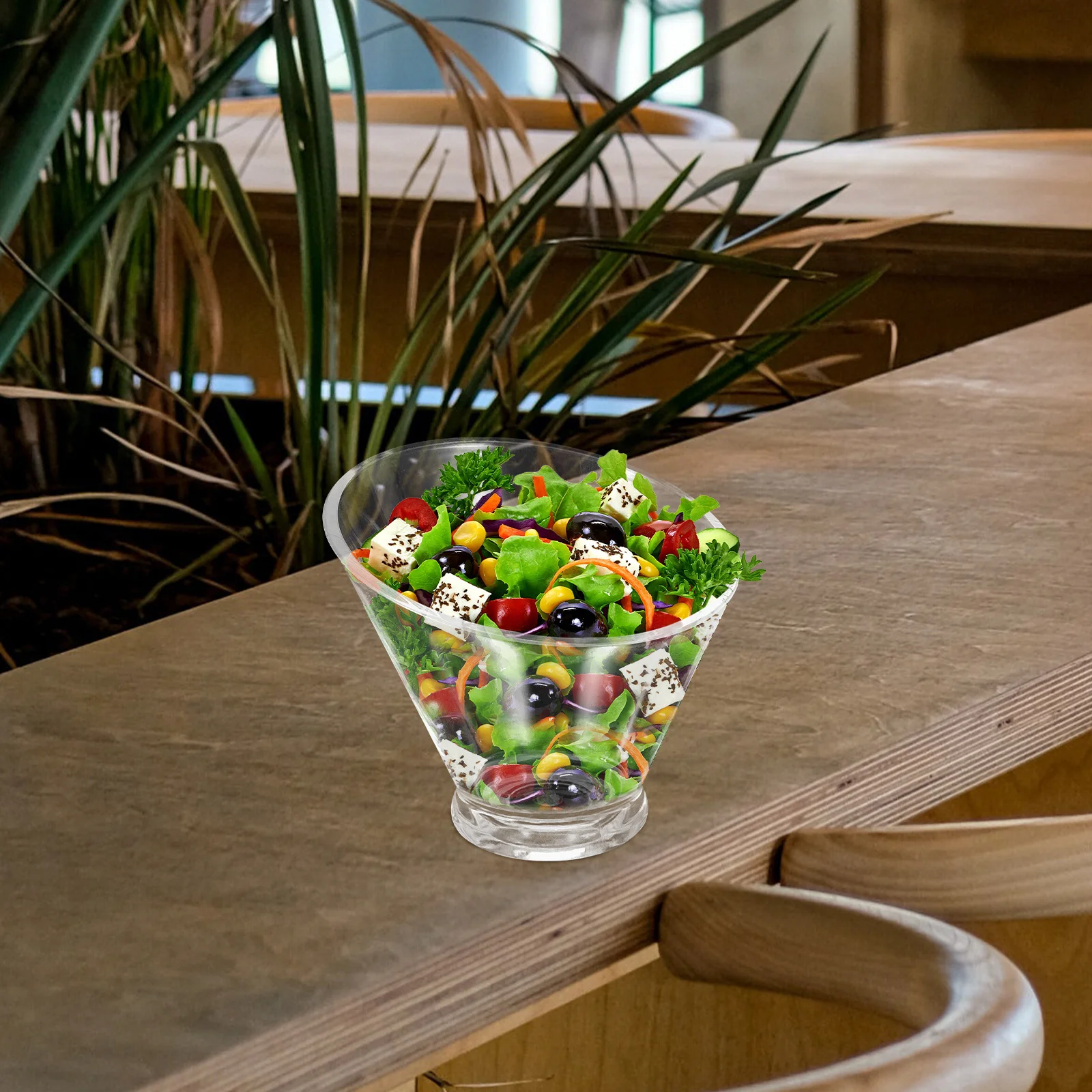

Beverage Bucket Acrylic Inclined Bowl Fruits Salad Lunch Container Bowls Dessert