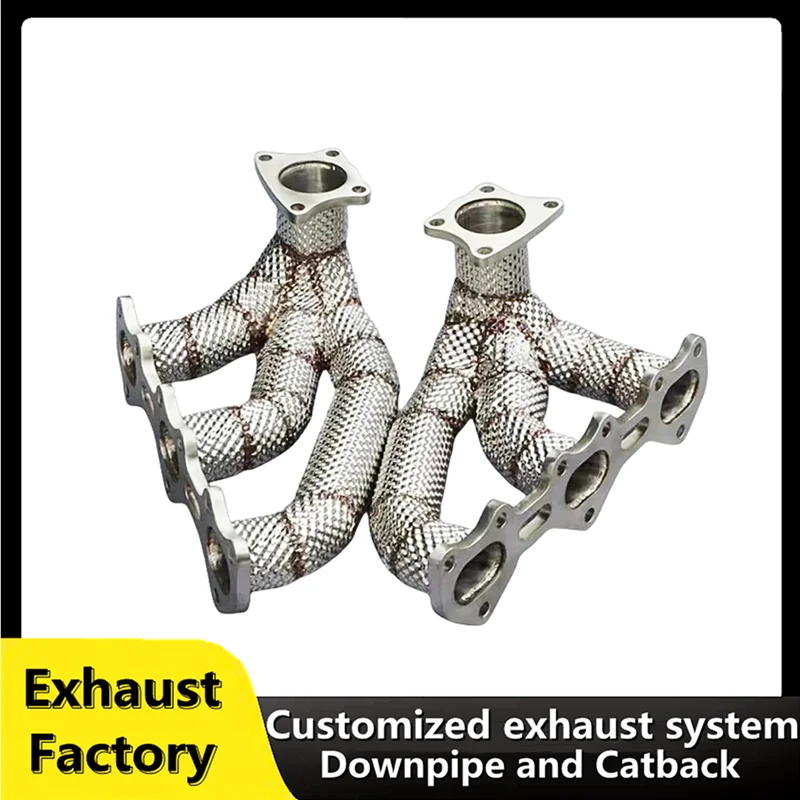 For Porsche 911 992 Engine head section high flow exhaust manifold header no cat downpipe exhaust converter