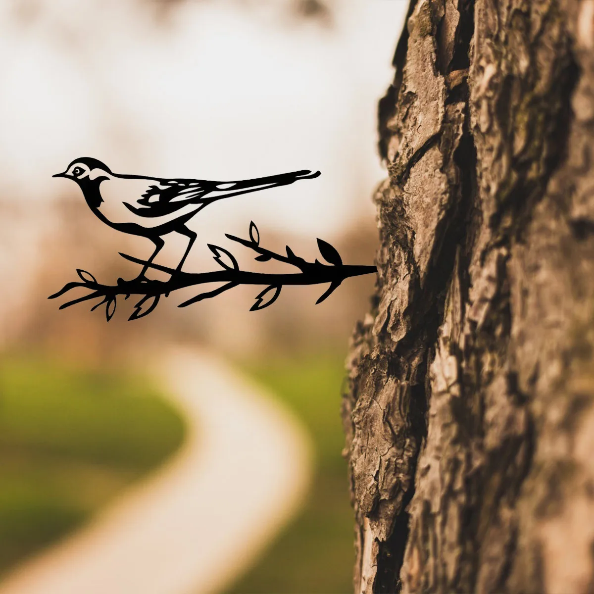 1 Set Einzigartige Metall-Vogel-Gartendekoration - Elster-Kunst am Baum für den Außenbereich, Perfektes Einweihungsgeschenk & Natürlicher Gartenornament