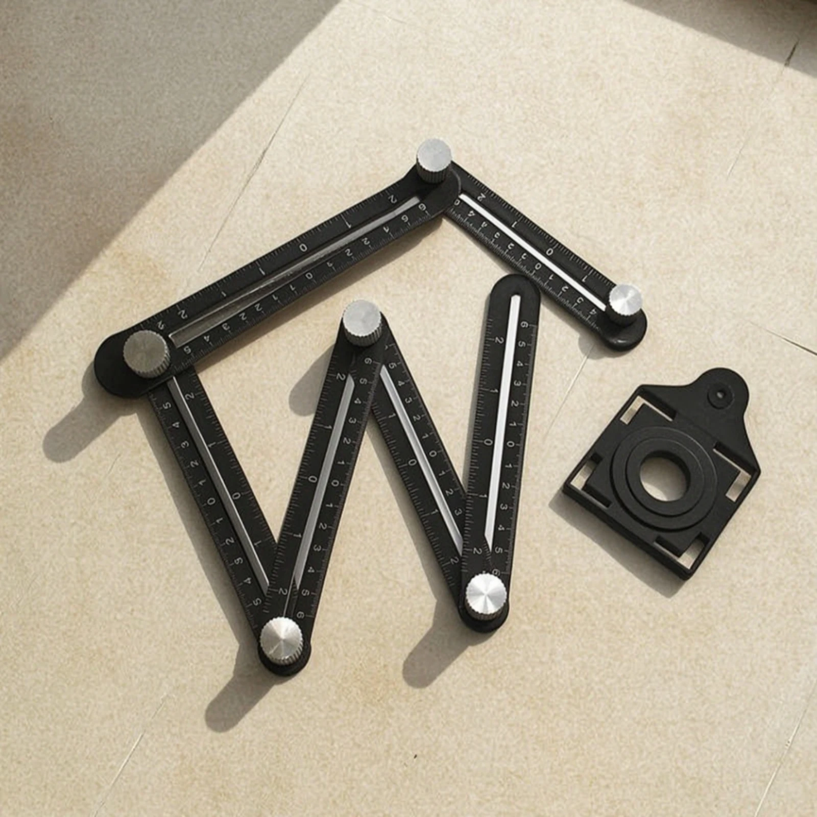 Ceramic Tile Hole Positioner Precision Tile Hole Positioner Angle Measuring Ruler Multi-Function Tool Portable for Tilers