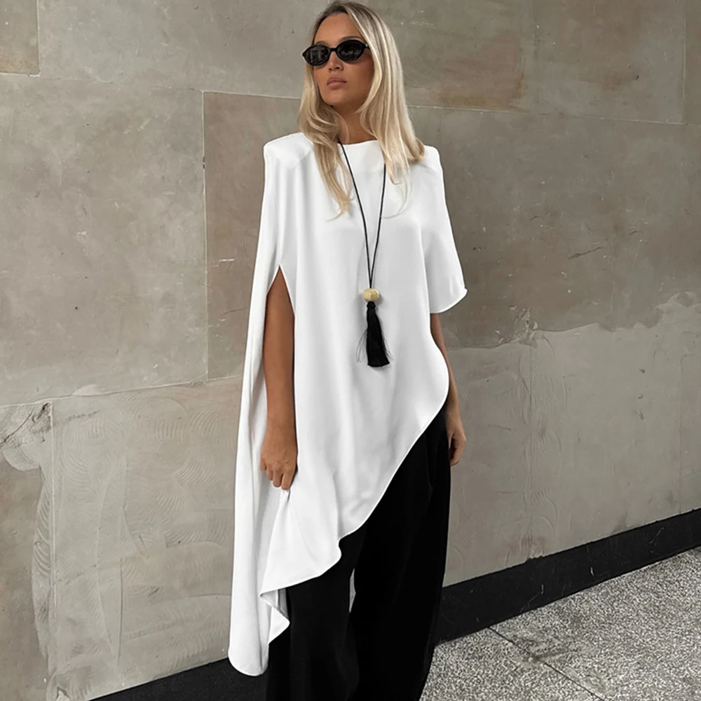 

Tuularose Fashion White Dress Sexy Irregular Slit Solid Loose High Street Long Dresses Luxury Party Looks Women's Summer Dresses