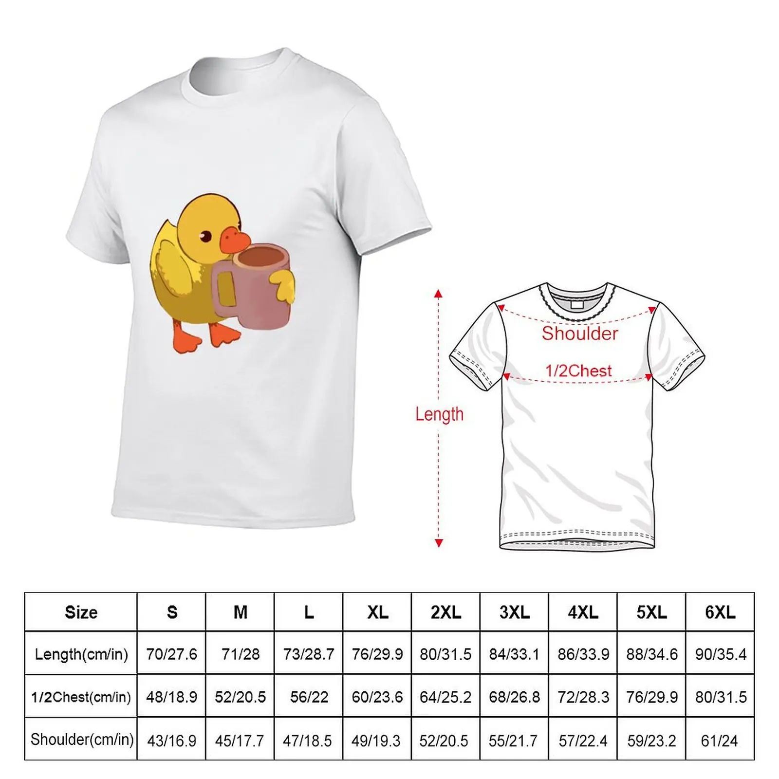 Baby duck with cup of coffee T-Shirt Luxury man vintage t shirts black t-shirts for men