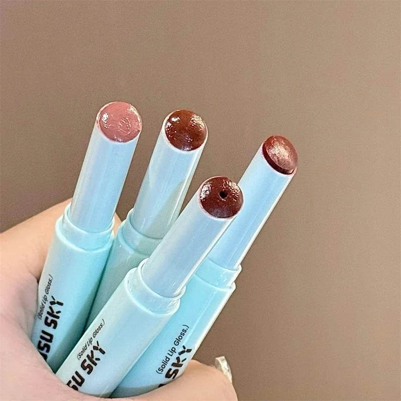 ウォーターライト ソリッド リップグロス スティック ミント ノンスティッキー グラスシャイン 持続カラー 保湿リップバーム ナチュラルルック メイクアップ リップスティック