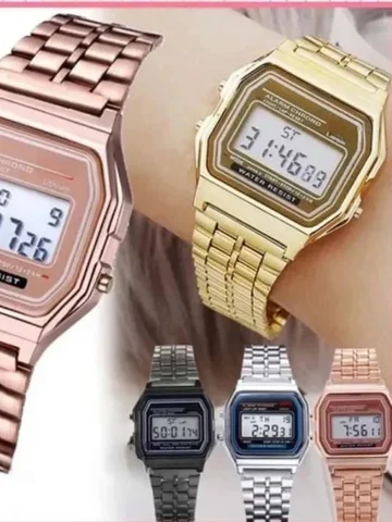 LED Digital Sports Wrist Watch Multifunction Steel Strap Business Electronic Clock for Men And Women