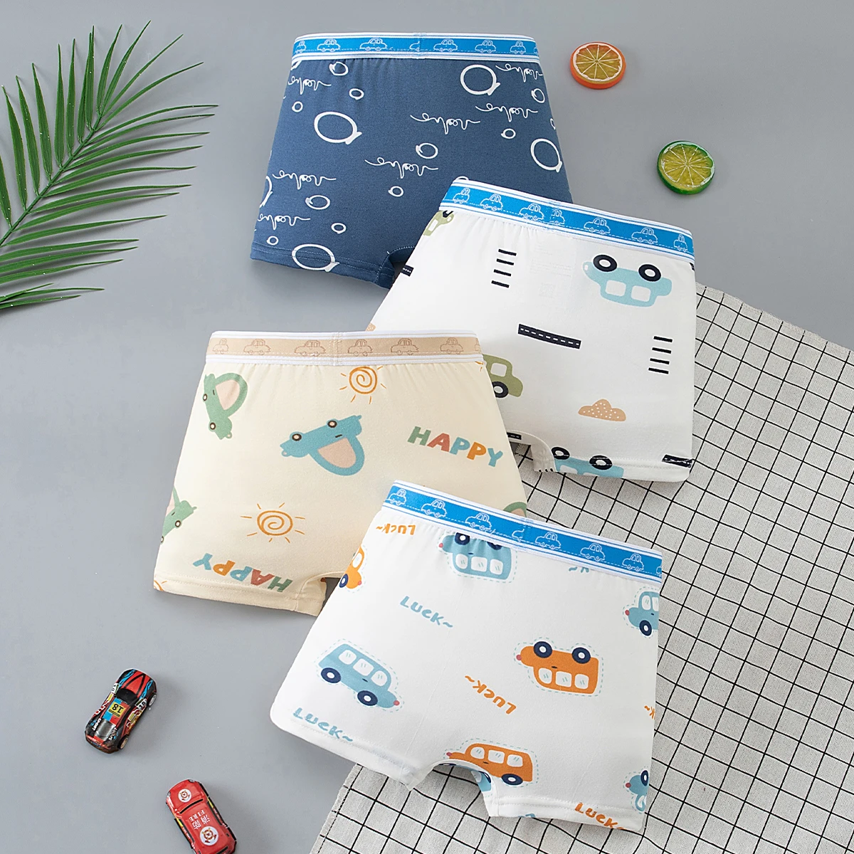 4/8-teiliges Set mit flachen Hosen für Kinder mit kariertem Vier-Jahreszeiten-Print, bequeme und lässige Hosen mit quadratischem Bein für zu Hause – Detail 4