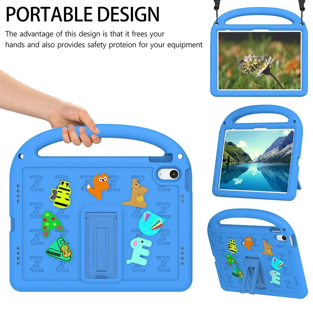 Cute Animal Kids Tablet Case for Apple iPad 10th 11th Gen Pro11 2024 Air11 2025 Air 1 2 3 Anti-Drop Protective Shell Cover