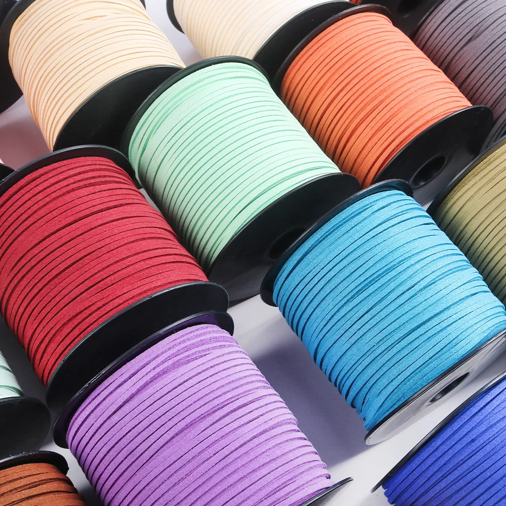 Корейский бархатный кожаный шнур 2 мм, разноцветный DIY кожа оленя, бархатная плетеная линия, подарочная коробка, упаковка, декоративная веревка из воловьей кожи, замша