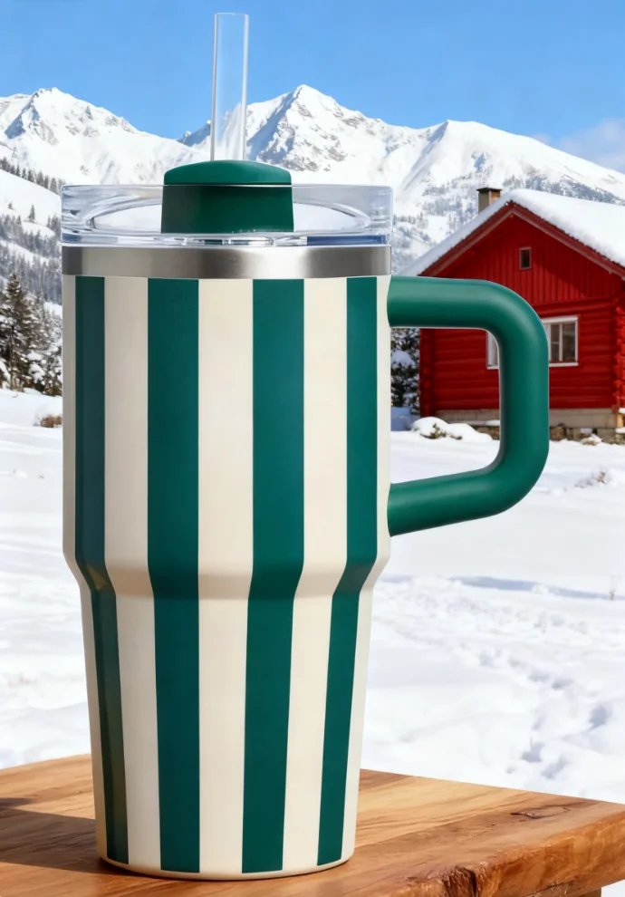 كوب ثلج عازل حراري من الفولاذ المقاوم للصدأ 304 عالي القيمة 20 أونصة كوب ماء للسيارة بسعة كبيرة كوب ترمس من القش للرجال والنساء، #4