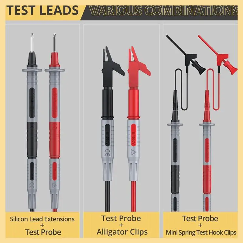 

GOOD-Multi Test Leads Kit Electrical Multimeter Test Lead With Alligator Clips Test Probe Spring Banana Plug