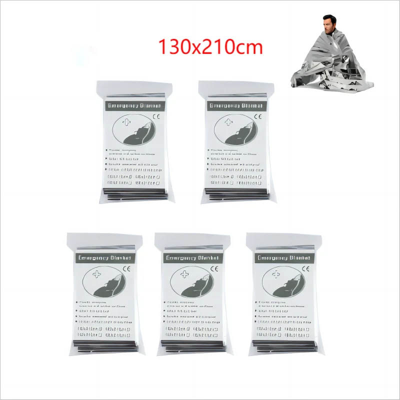 Sliver Emergency Blanket Survival Ourdoor Thermal Rescue For Camping Hiking Travel First Aid Windproof Waterproof Foil