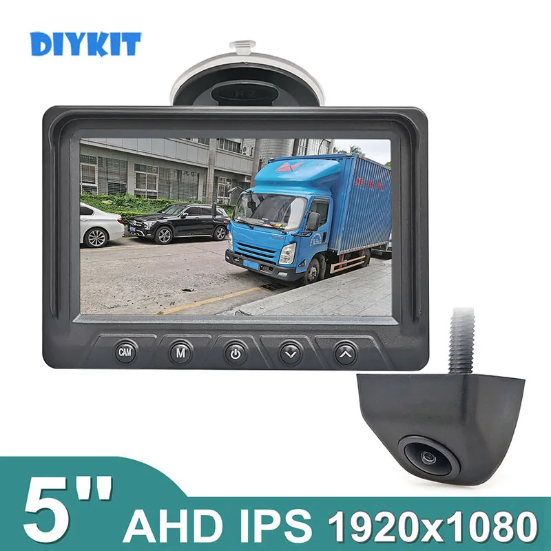 DIYKIT 1920x1080 5inch AHD IPS Car Monitor HD 170 Degree Starlight Night Vision Backup Vehicle Reverse Car Camera