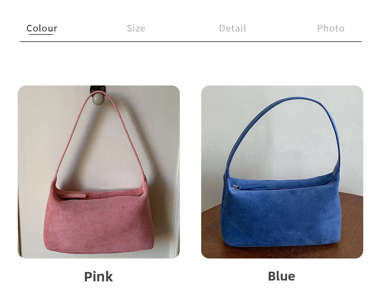 Bolso de Hombro de Gamuza a la Moda para Mujer, Bolso de Mano EMORRIN, Estilo Retro Otoño Invierno, Forro de Poliéster
