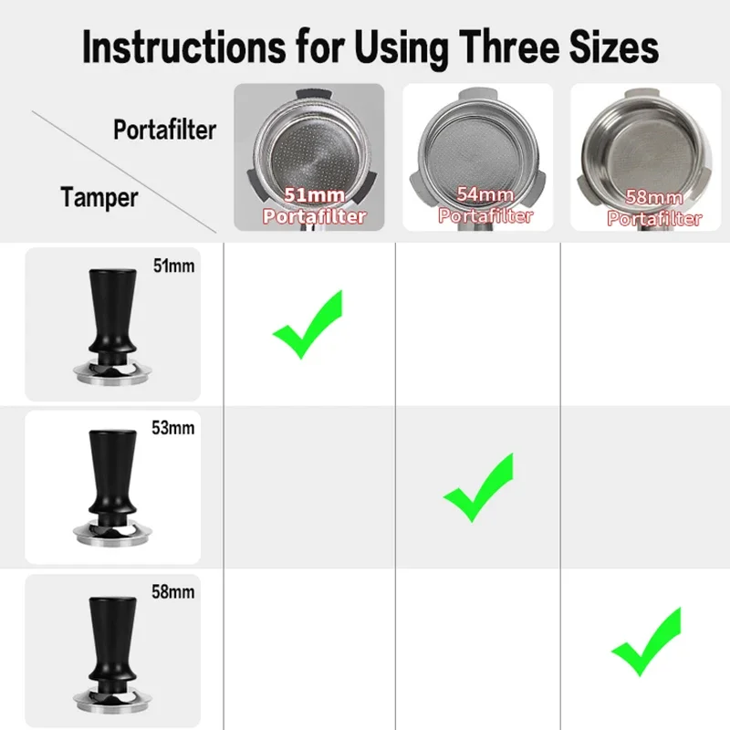Coffee Tamper Constant Pressure 51MM 53MM 58MM Calibrated 30Lbs For Delonghi Breville Espresso Machine Accessories Barista Tools