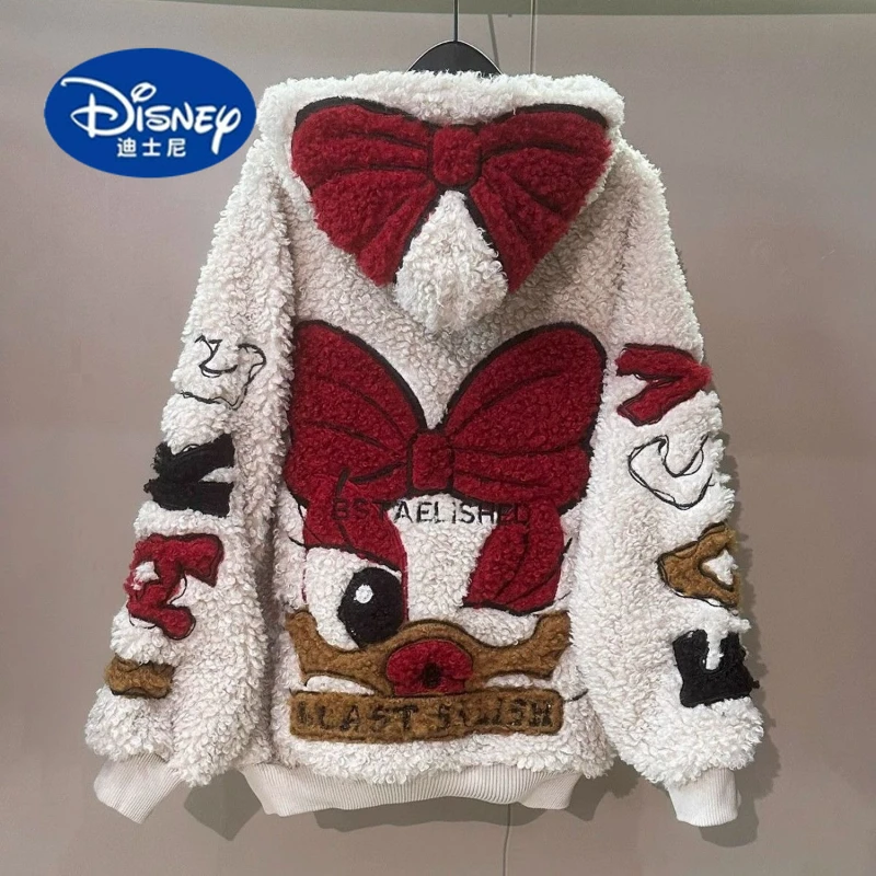 

Disney Plus Size Winter Coat: Heavyweight Daisy Duck Graphic & Plush Sherpa Lining, Hooded Jacket