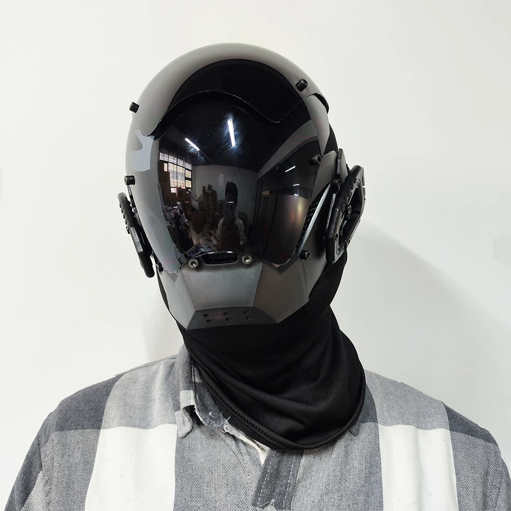 Personalized Black Cyberpunk Mask Cosplay Mechanical Sci-fi Gear Cyberpunk Helmet Mechanical