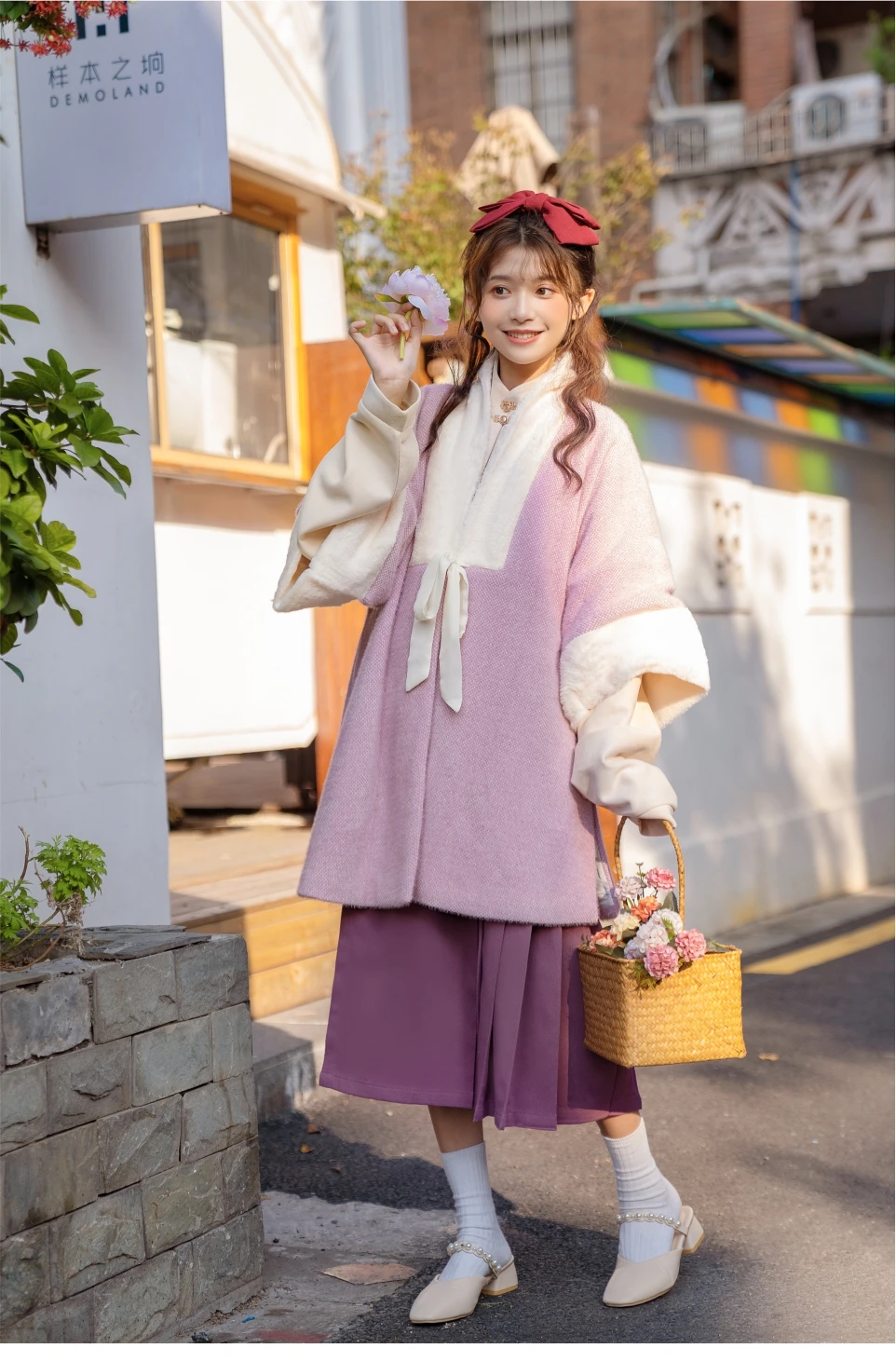 Winter Hanfu 2024 Women Ming Dynasty Top Pleated Skirt Thickened Coat Plush Lady Chinese Traditional Antique Suit Modern Chinese