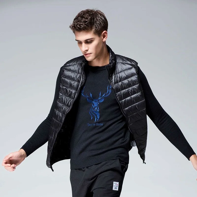 

Мужской легкий пуховый хлопковый жилет свободного покроя, теплая внутренняя одежда на осень-зиму, модная городская повседневная одежда