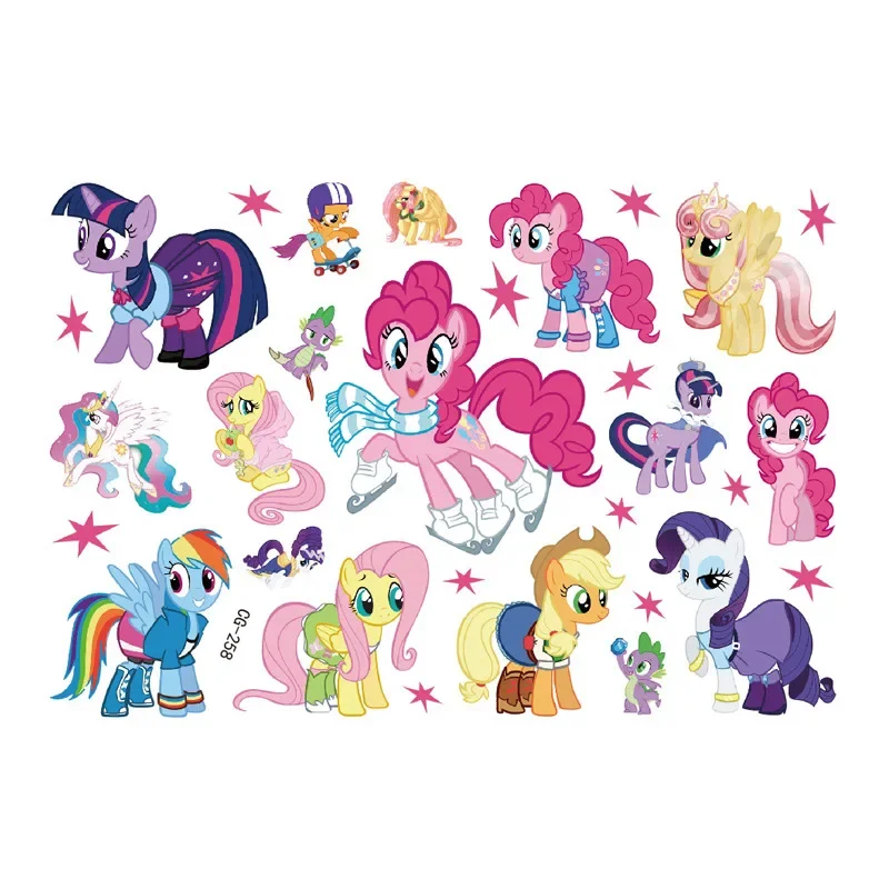 My Little Pony Tattoo Stickers impermeabile Cute Sticker Anime Birthday Party Supplies decorazione per bambini donna uomo regalo