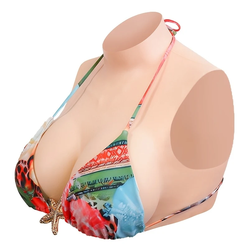 Silicone Breastplate High Neck Suitable. Soft Skin-Friendly Material Fits Body Perfectly. Great for CD Crossdressing Cosplay.